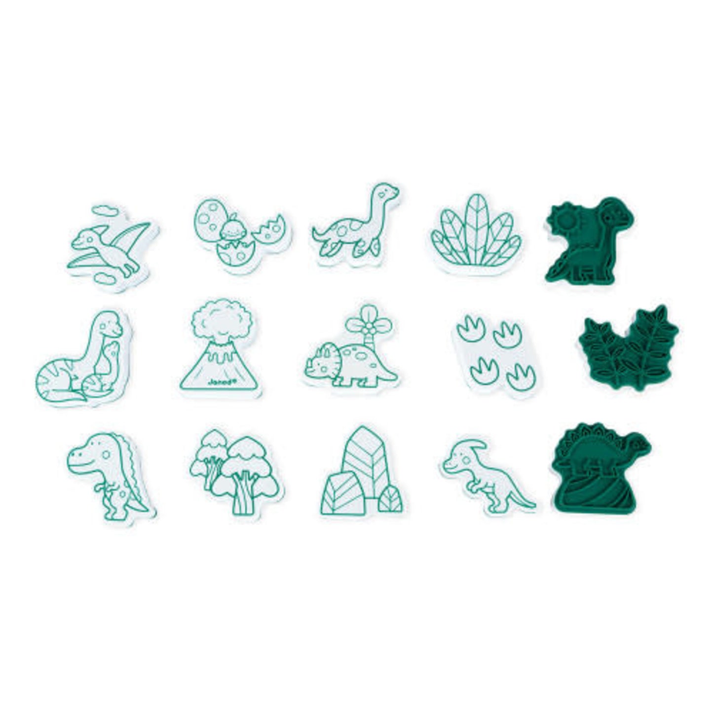 JANOD - Lot de 15 étampes avec encreur - Stampinoo Dino (mousse)