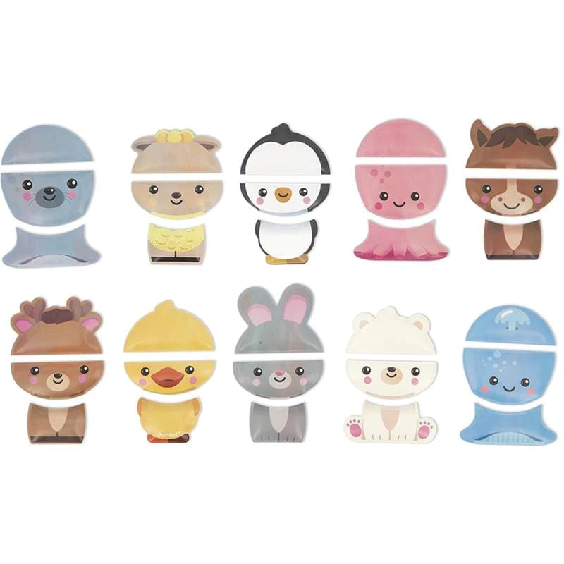 Boutique Petites Fleurs - Assortiment de bain ANIMAUX jeu de mix and match Janod