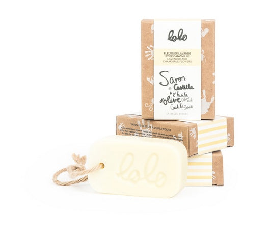 SAVON DE CASTILLE HUILE D’OLIVE FLEURS DE LAVANDE ET CAMOMILLE Lolo