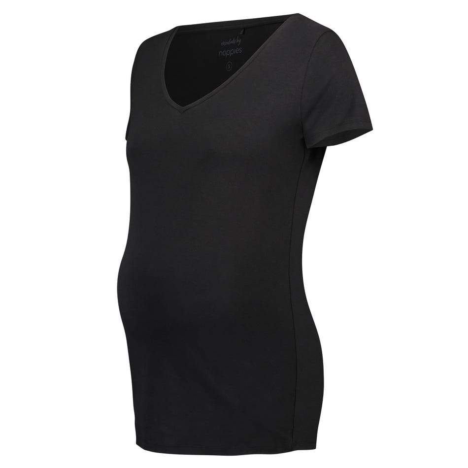 Tshirt Maternité Rome Noir à col en V 90N0014