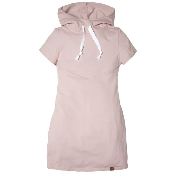 Robe maternité 3 en 1 à capuchon Rose Antique