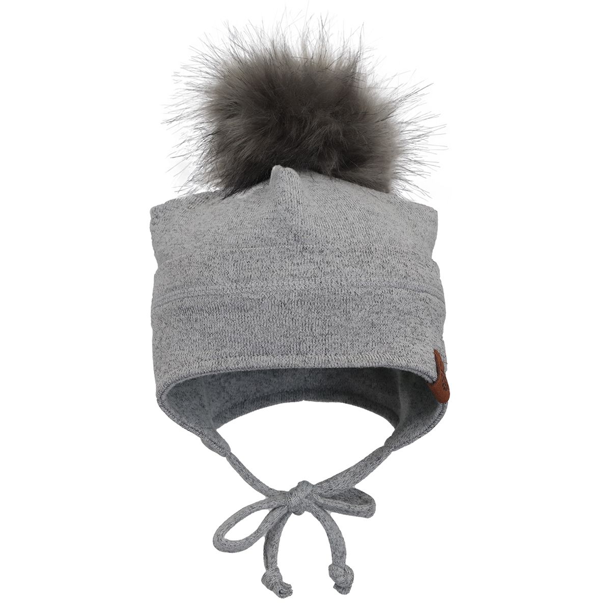 Boutique Petites Fleurs - Tuque mi-saison avec pompon amovible Gris Calikids S2202
