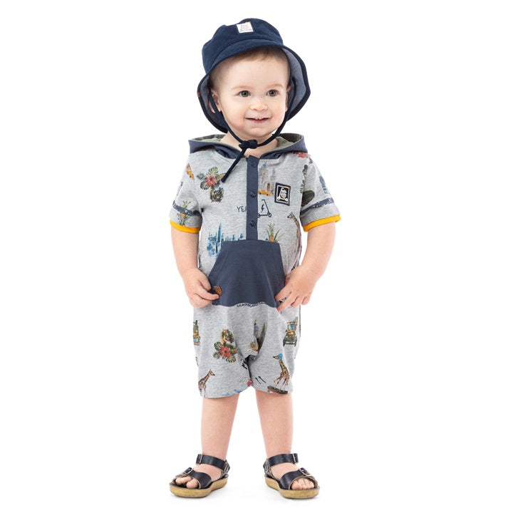 Boutique Petites Fleurs - Barboteuse Bienvenue dans la jungle S2253-11