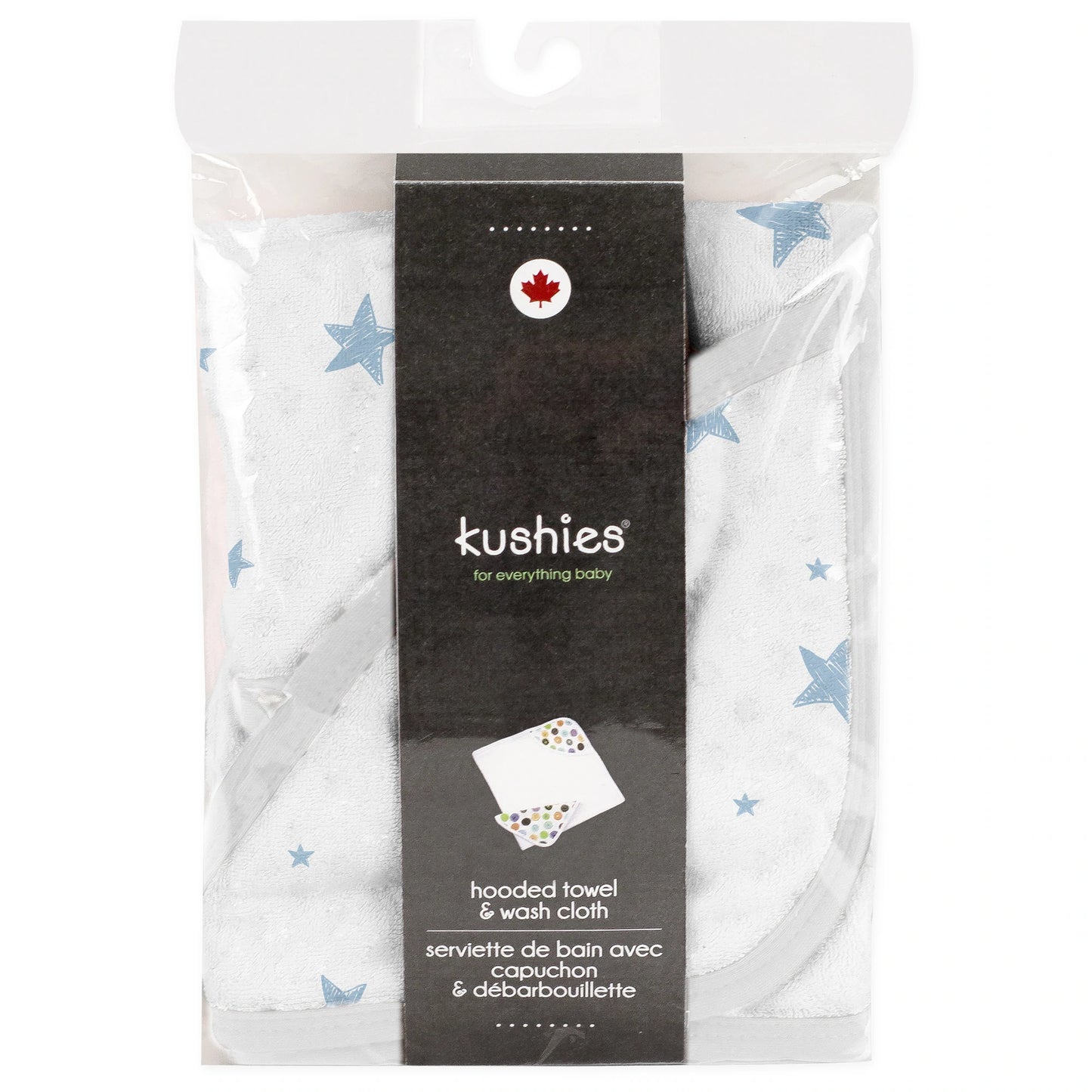 Ensemble serviette et débarbouillette Étoiles bleues