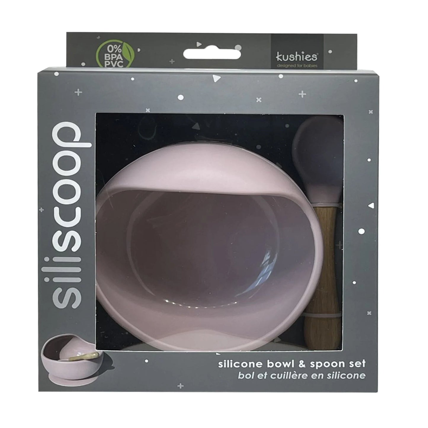 Ensemble Bol et cuillère Siliscoop Rose