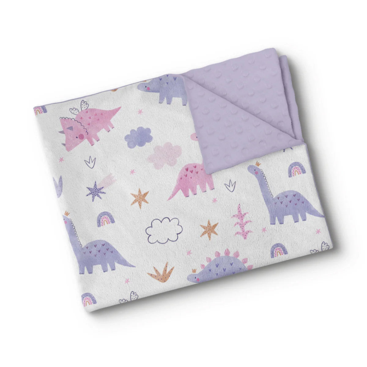 Boutique Petites Fleurs - Grande Couverture Minky Dinosaures Célestes