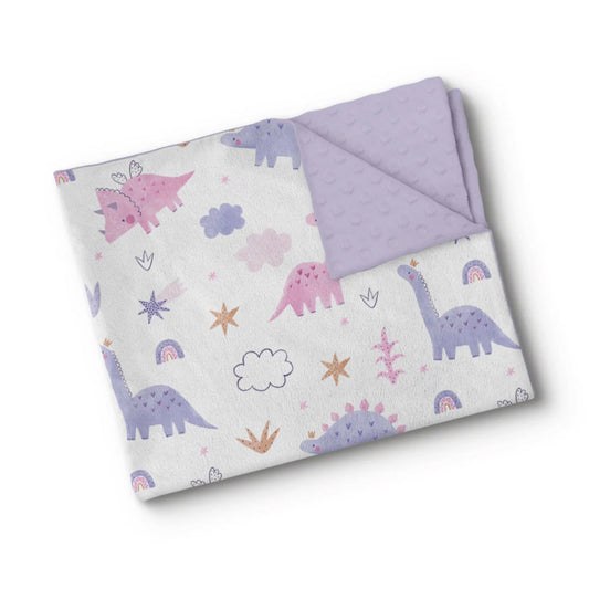 Boutique Petites Fleurs - Grande Couverture Minky Dinosaures Célestes