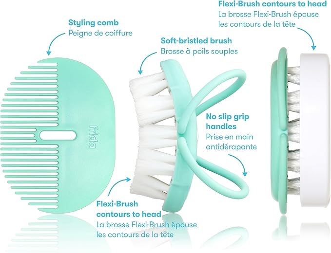 Ensemble brosse à cheveux et peigne pour bébé nouveau-né et Frida Baby