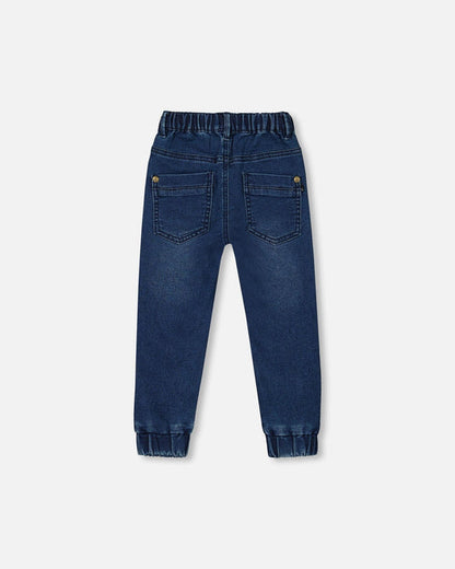 Jogger denim extensible  bleu foncé bébé et enfant F20YB24