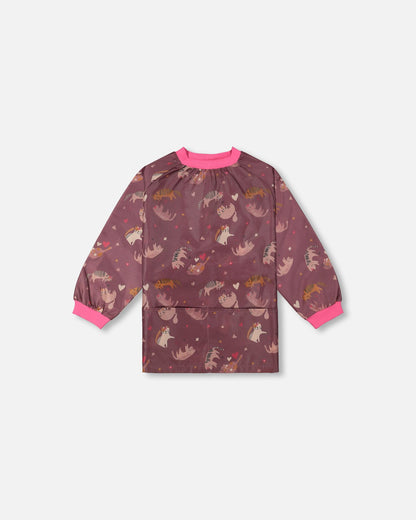 Boutique Petites Fleurs - Tablier d'école mauve imprimé de petits chats F20ZTA_018 - Deux par Deux