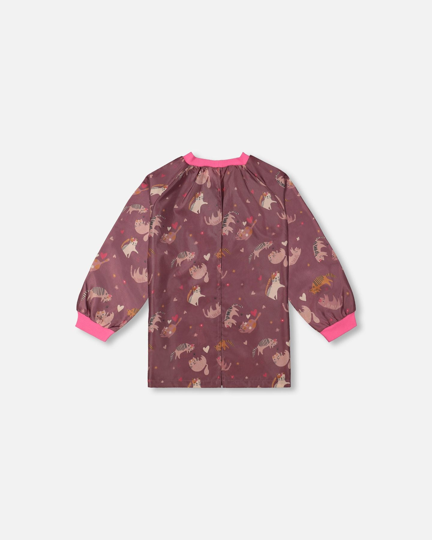 Boutique Petites Fleurs - Tablier d'école mauve imprimé de petits chats F20ZTA_018 - Deux par Deux