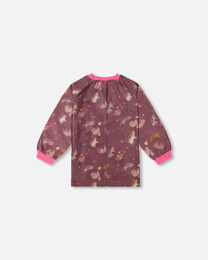 Boutique Petites Fleurs - Tablier d'école mauve imprimé de petits chats F20ZTA_018 - Deux par Deux