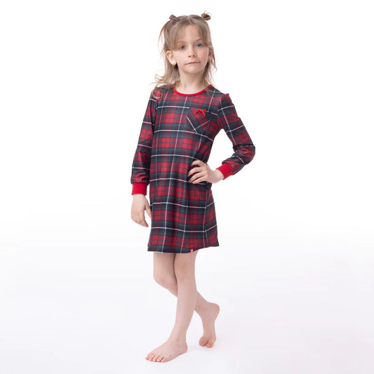 Boutique Petites Fleurs - Robe de nuit des fêtes à carreaux F23p90 -  nano collection