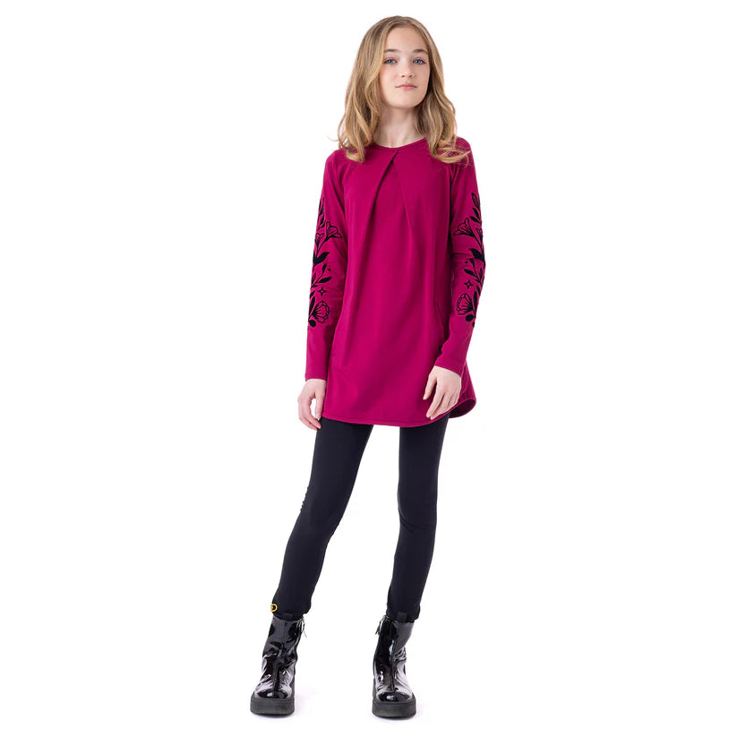 Boutique Petites Fleurs - Tunique Magenta Comme une étoile filante F2402-08 - Nano