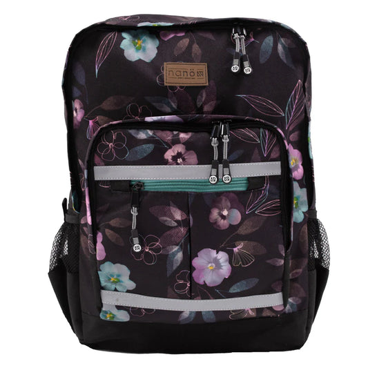 Boutique Petites Fleurs - sac à dos noir fleurs - Nano 