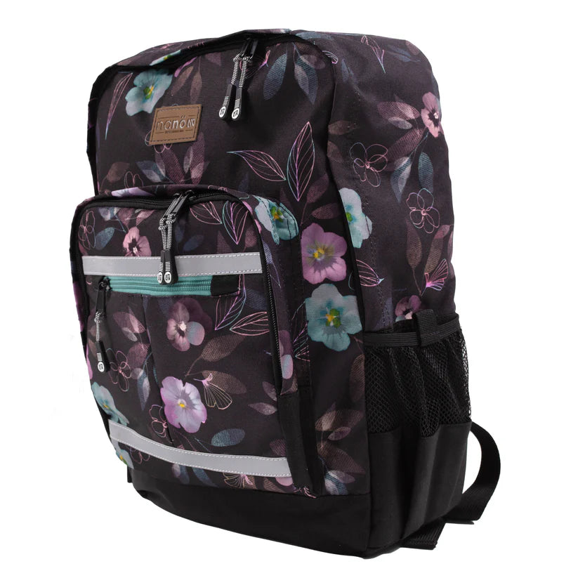 Boutique Petites Fleurs - sac à dos noir fleurs - Nano 