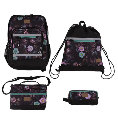 Boutique Petites Fleurs - sac à dos noir fleurs - Nano 