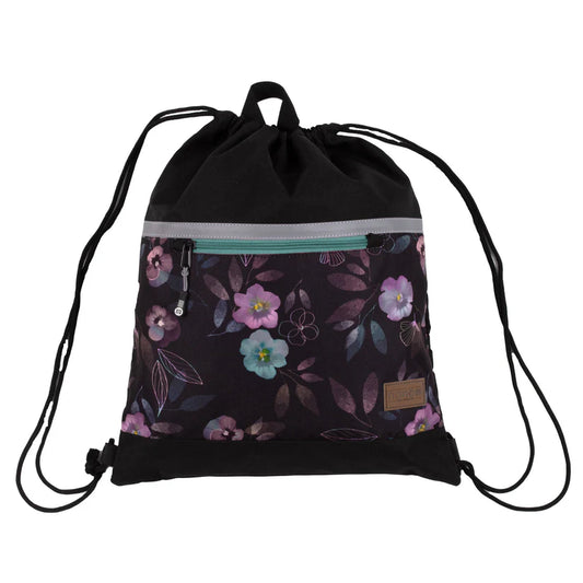 Boutique Petites Fleurs - sac de sport noir fleurs  - Nano 