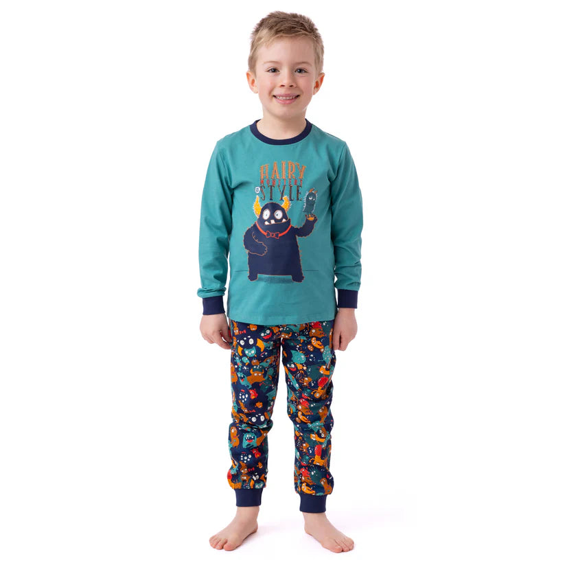 Boutique Petites Fleurs - Pyjama Enfant monstre turquoise  F24P03 - Nano