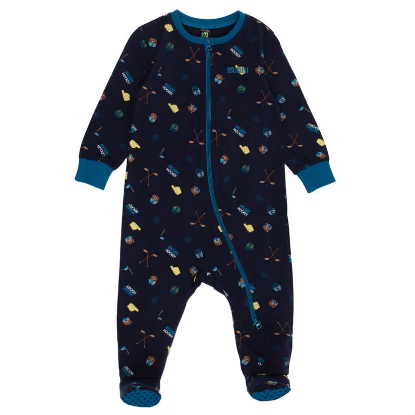 Boutique Petites Fleurs - Pyjama une-pièce à pied Bébé Garçon Marine F24P105 - Nano