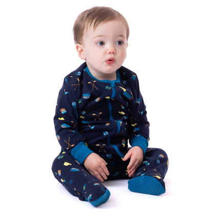 Boutique Petites Fleurs - Pyjama une-pièce à pied Bébé Garçon Marine F24P105 - Nano