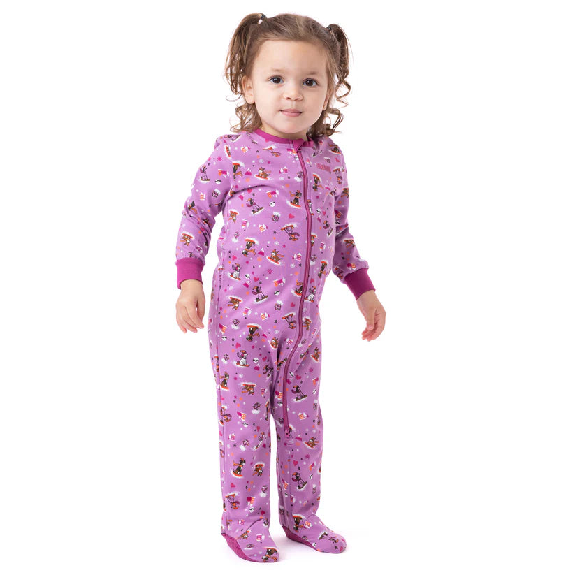 Boutique Petites Fleurs - Pyjama une-pièce à pied Bébé Fille Violet F24P150 - Nano