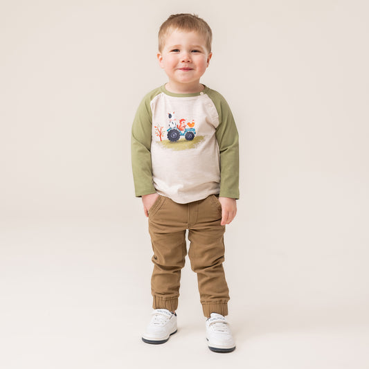 Joggers brun pour bébé F2557-06