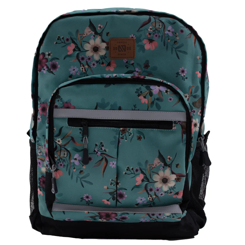 sac à dos fleuris turquoise F25BP104