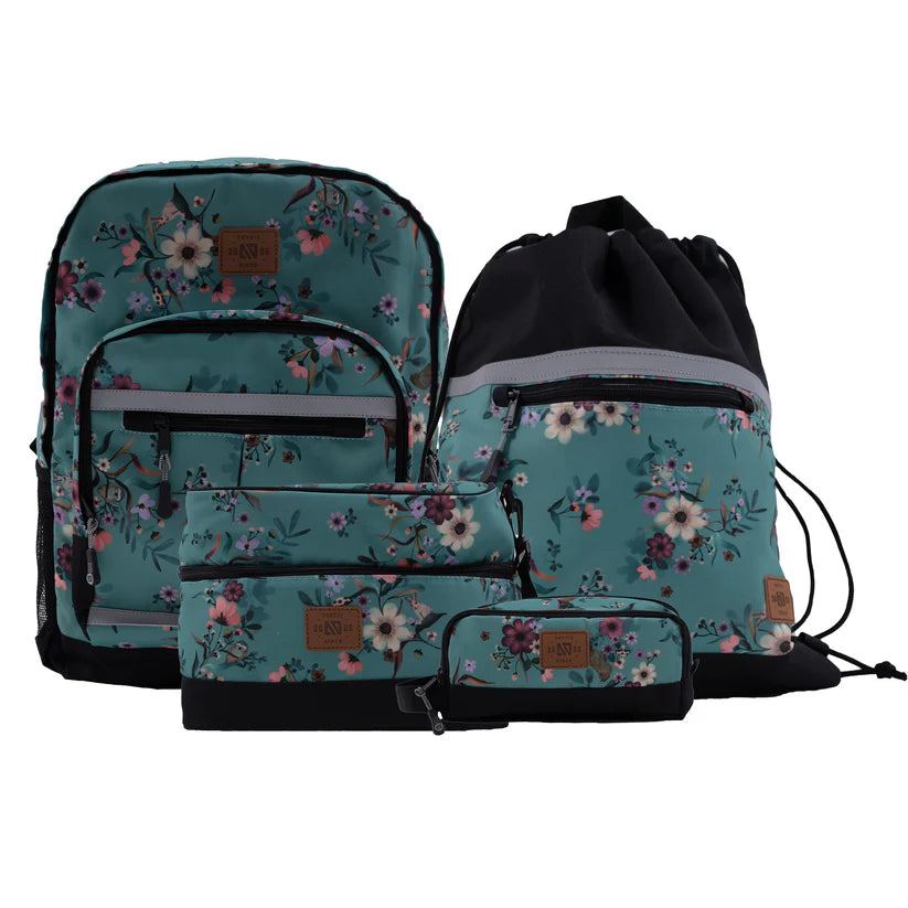 sac à dos fleuris turquoise F25BP104