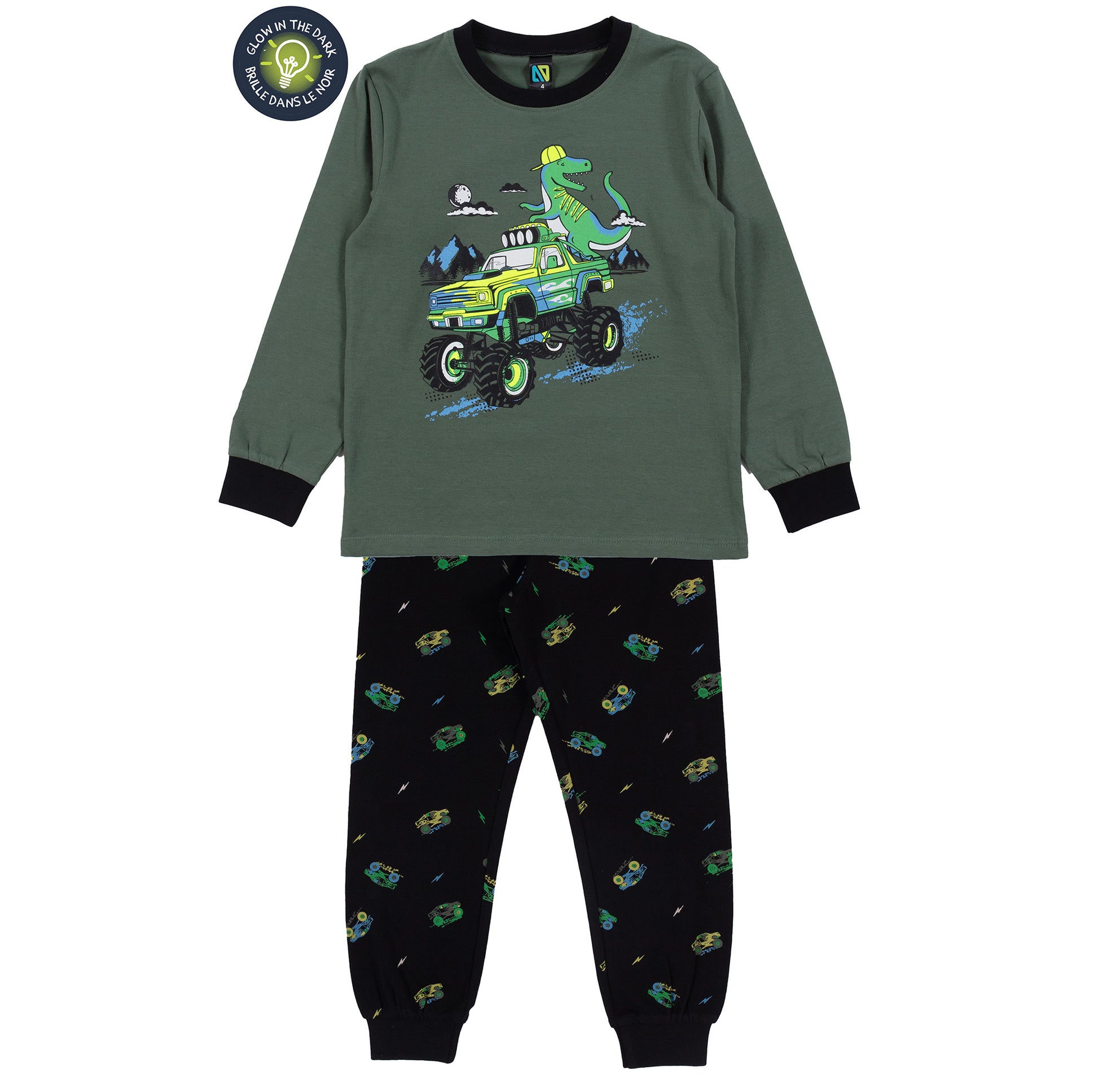 Boutique Petites Fleurs / Pyjama Monster truck Dino F25p05 / Nano collection
