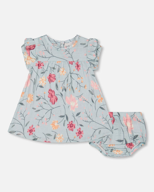 Boutique Petites Fleurs - Robe avec Bloomer en mousseline F30B10 - Deux par Deux