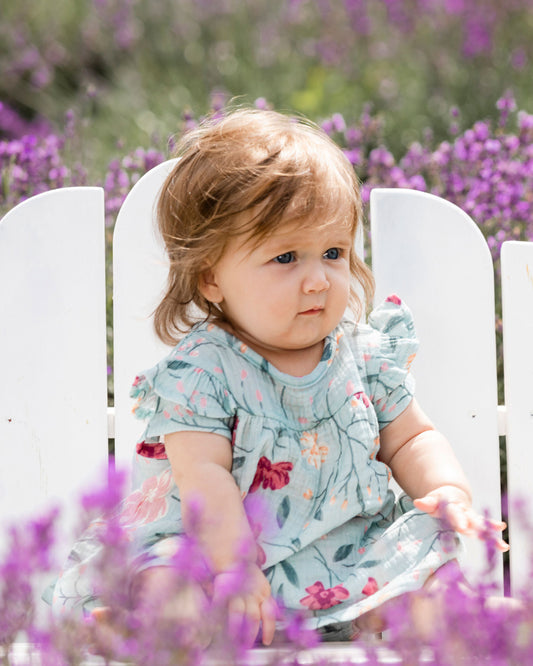 Boutique Petites Fleurs - Robe avec Bloomer en mousseline F30B10 - Deux par Deux