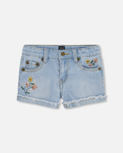 Boutique Petites Fleurs - Short en denim Un été romantique F30H26 - Deux par Deux