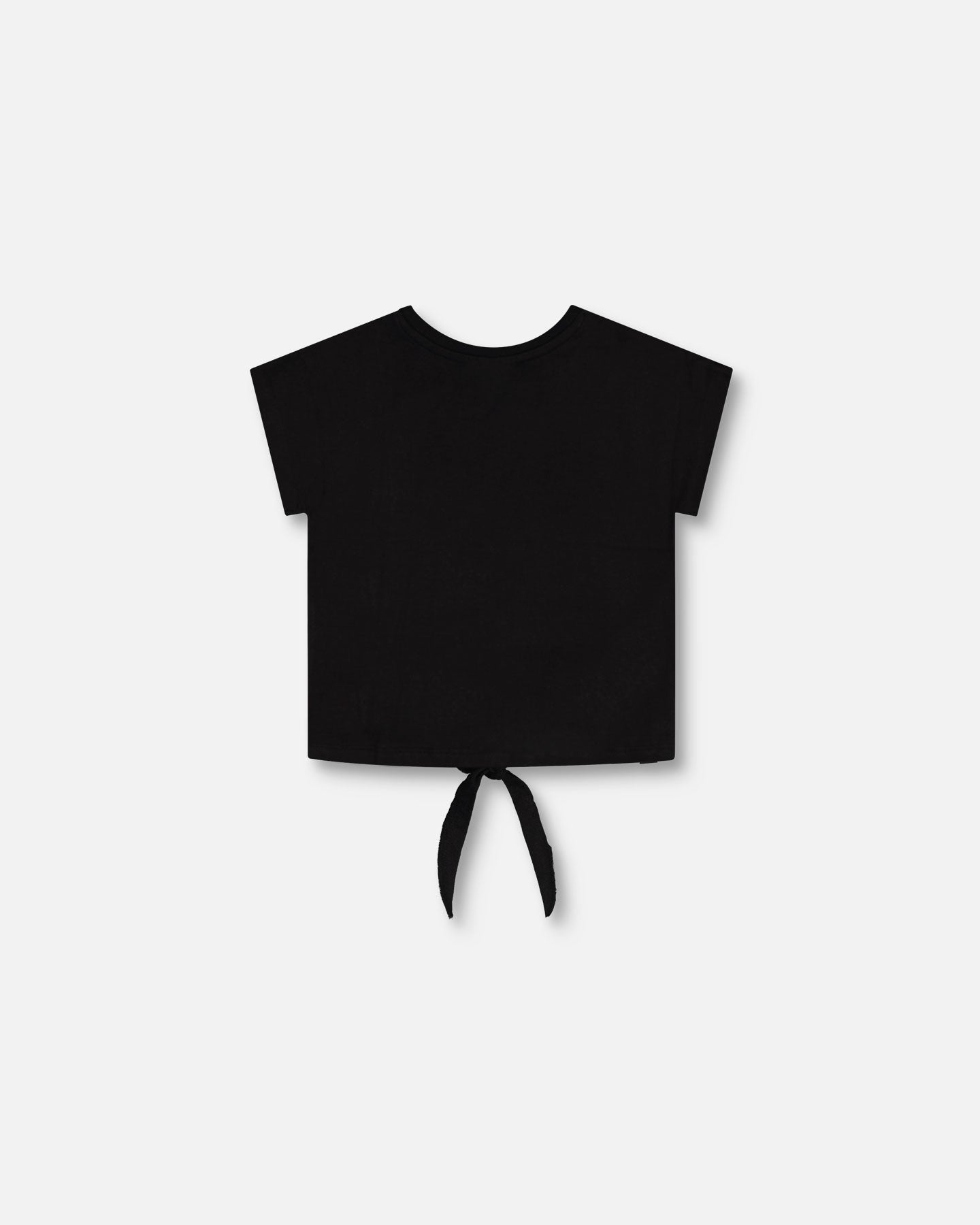 Boutique Petites Fleurs - T-shirt a noeud noir vive les copines F30L73 - Deux par Deux