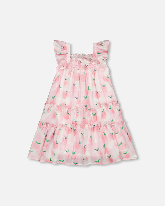 Boutique Petites Fleurs - Robe vichy Pêches F30O88 - Deux par Deux