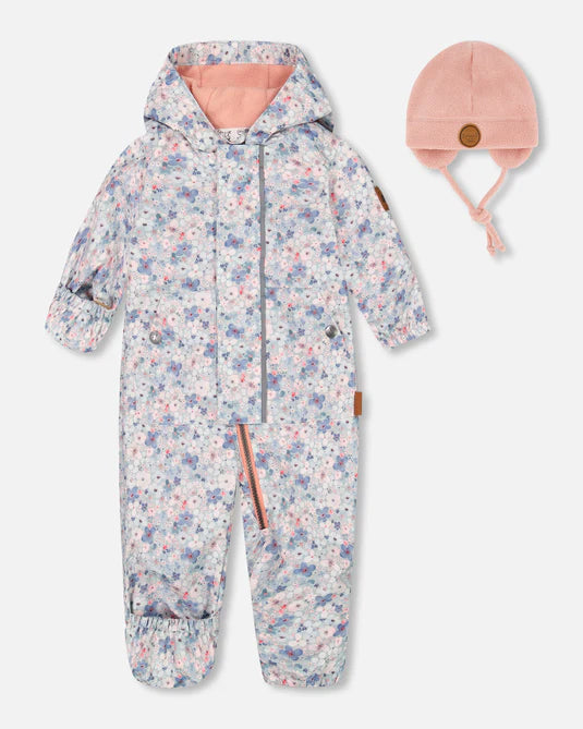 Boutique Petites Fleurs - Ensemble mi-saison une pièce pour bébé fleurs aquarelles F30W65 - Deux par Deux