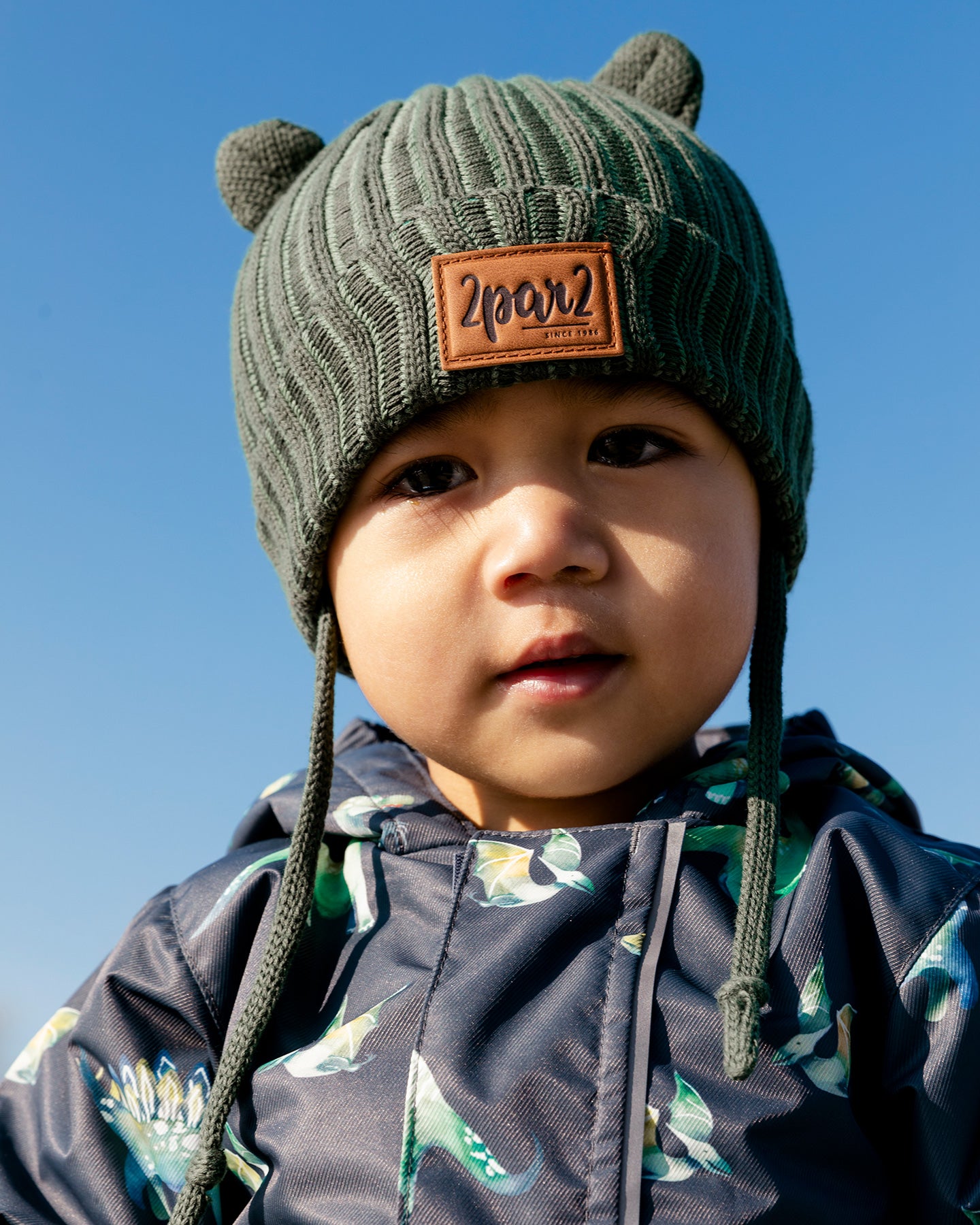 Boutique Petites Fleurs - Tuque en tricot pour bébé Vert Forêt F30WT23 - Deux par Deux