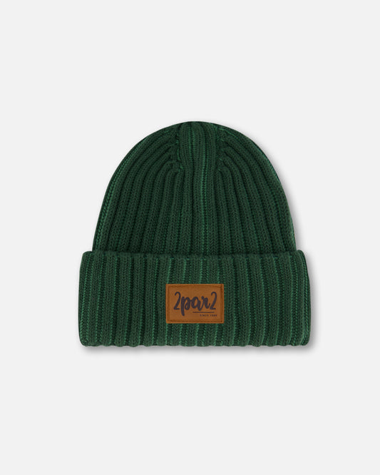 Boutique Petites Fleurs - Tuque en tricot vert forêt F30WT24 - Deux par Deux