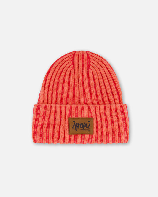 Boutique Petites Fleurs - Tuque en tricot corail F30WT24 - Deux par Deux