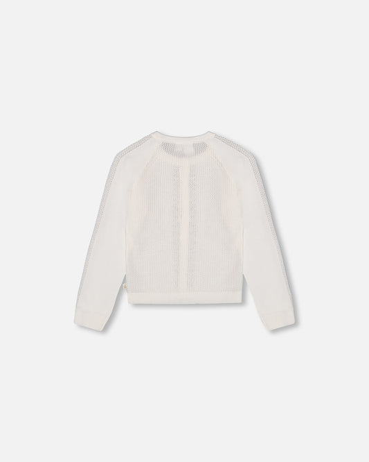 Boutique Petites Fleurs - Cardigan en tricot blanc F30YGT32 - Deux par Deux