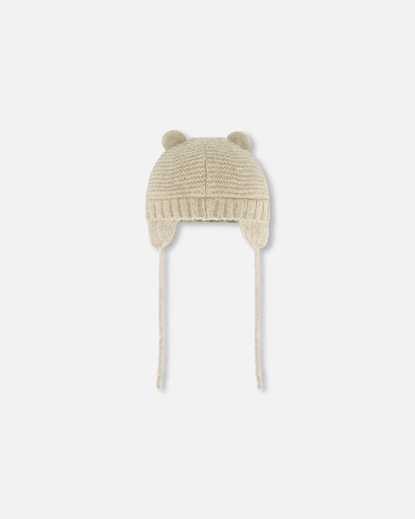 Boutique Petites Fleurs / Bonnet pour Bébé en tricot avec oreilles Deux par Deux G10ZA03