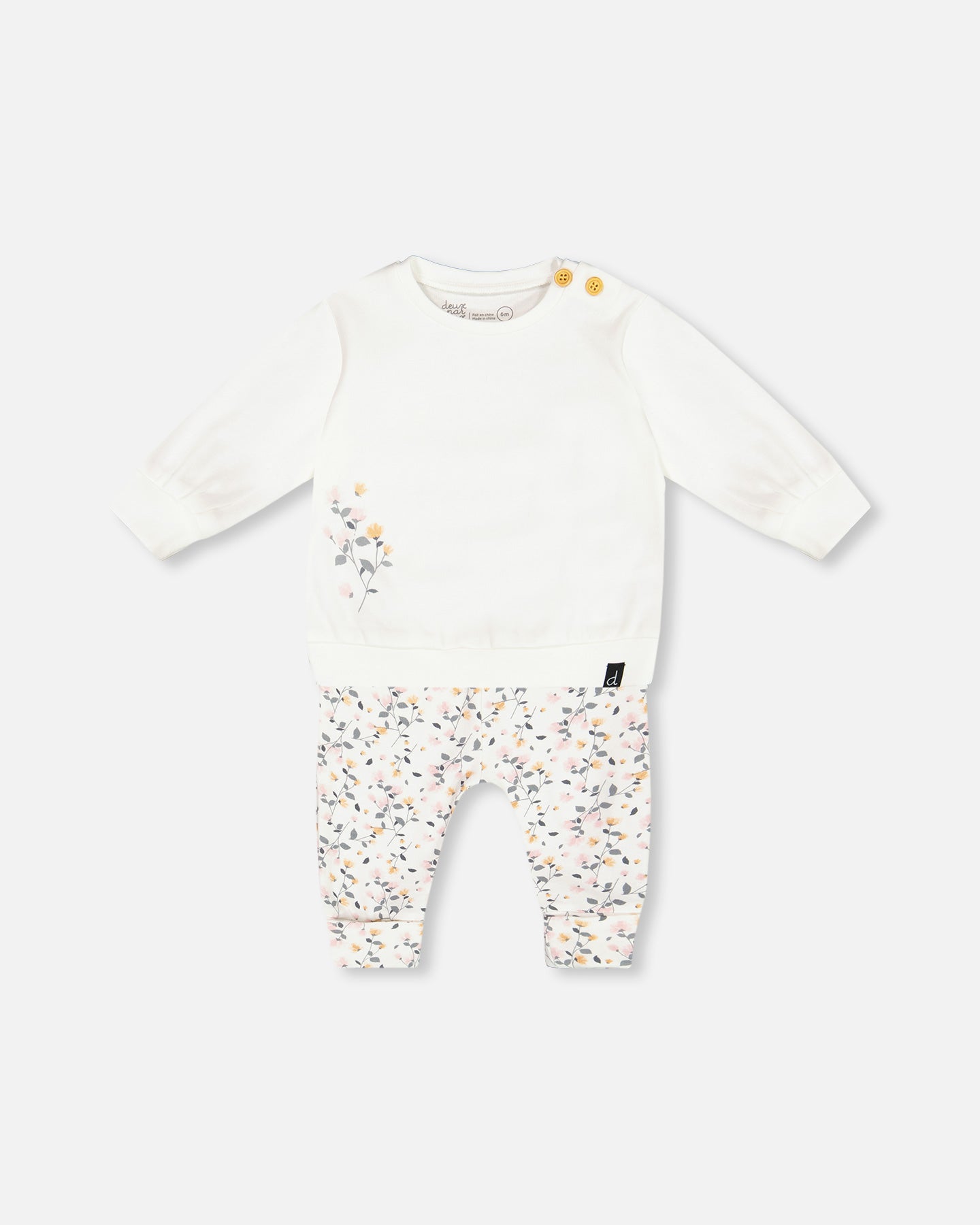 Boutique Petites Fleurs - emble pour bébé Fleurs de pommier imprimé fleurs G20A11 - Deux par Deux