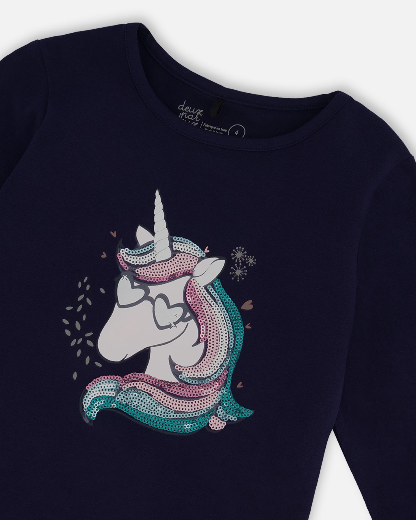 Boutique Petites Fleurs - t-shirt Marine Ma licorne d'argent G20G70 - Deux par Deux