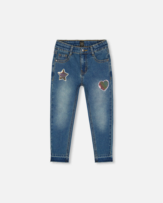 Boutique Petites Fleurs - Jeans Collection Étoiles, Arc en ciel et Coeurs G20L21 - Deux par Deux