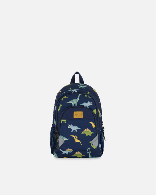 Boutique Petites Fleurs - Sac À Dos Pour Tout-Petit Imprimé Bleu Marine Avec Dinosaures - 16L - Deux par Deux