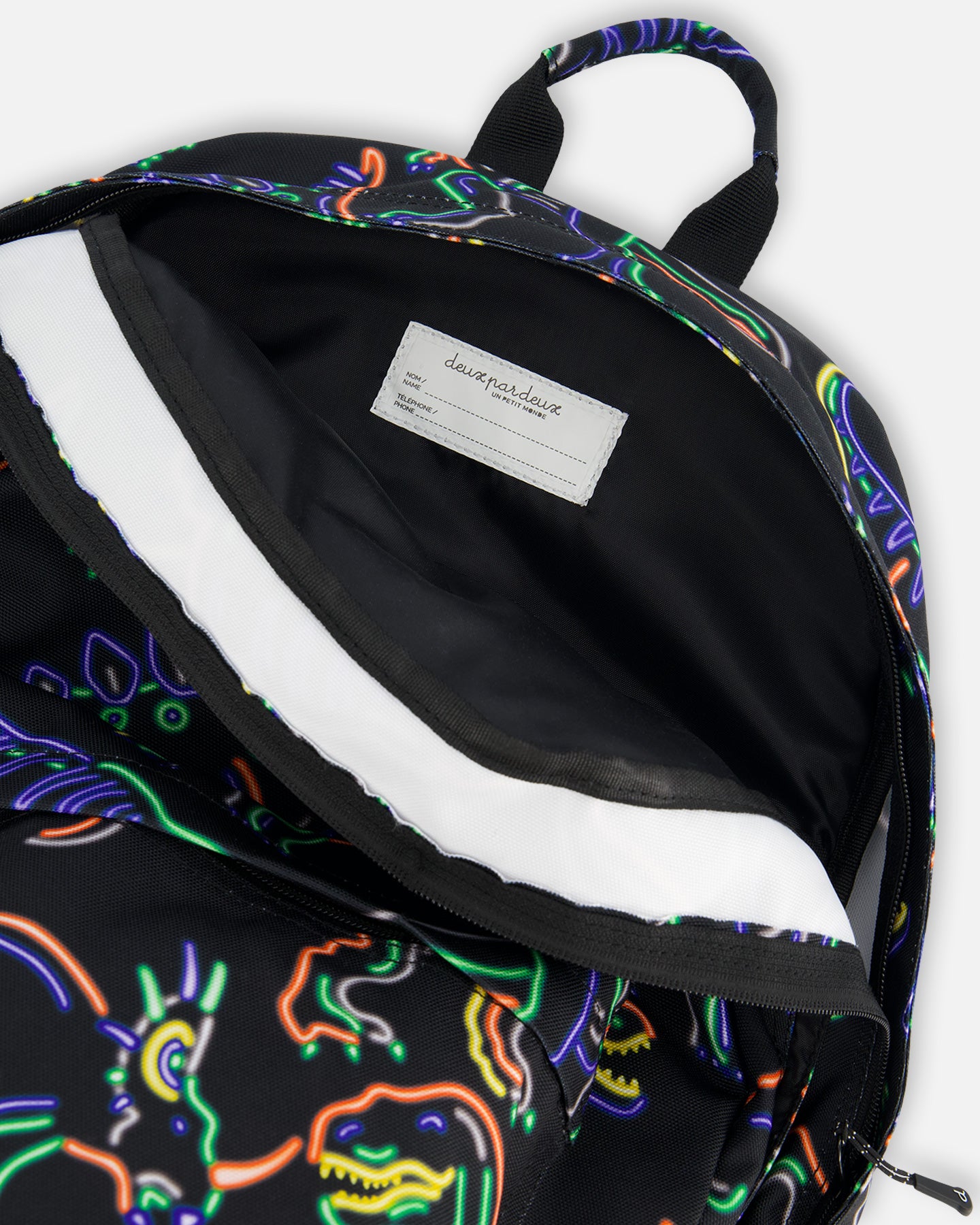 Boutique Petites Fleurs - Sac À Dos Noir Imprimé Dinosaures Néon - 18L/ G20ZSD_019 - Deux par Deux