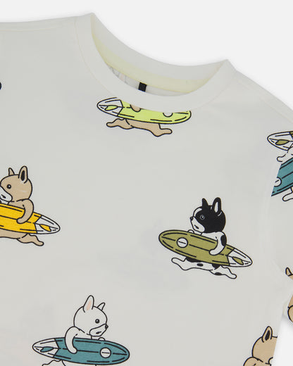 T-shirt imprimé chiens sur planches de surf G30U77(à venir)