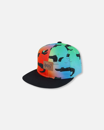 Casquette imprimée multicolore avec crocodiles noirs G30VBC (à venir)