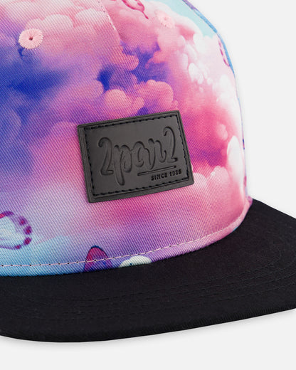 Casquette imprimée avec papillons sur fond noir et multicolore G30VGC (à venir)