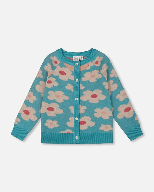 Veste en tricot avec fleurs H20GT31